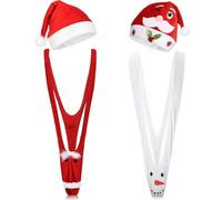 Hestya 4 Pezzi Set Cappelli Mankini di Babbo Natale Cappello Natalizio Costume Borat Natale Divertente per Uomo(Carino)
