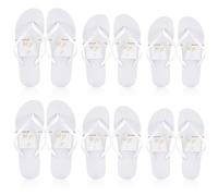 Hestya 6 Paia Infradito Bianche Sfuse per Ospiti di Nozze con Etichetta di Taglia e Corde per Matrimonio Unisex, 3 Dimensioni