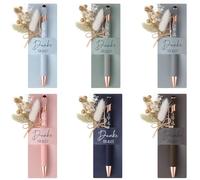 Hestya 6 Sets Grazie di Tutto, Regali per Colleghi Insegnanti Include Penna a Sfera Touchscreen con Incisione Bouquet di Fiori Veri Secchi Portapenne per Regalo di Addio
