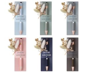 Hestya 6 Sets un Piccolo Pensiero per te Regali per Colleghi Insegnante Include Penna a Sfera Touchscreen con Incisione Bouquet di Fiori Veri Secchi Portapenne per Regalo di Addio