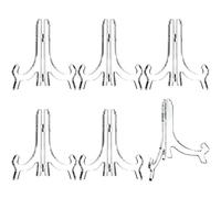 Hestya AONELAS - Confezione da 6 cavalletti in acrilico da 17,8 cm, espositori, supporti per piatti, cornici per foto, libri (trasparente)