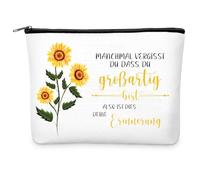 Hestya Borsa per Cosmetici in Tela con Girasole Regalo per la Migliore Amica Collega Donna Borsa da Trucco con Cerniera Piccolo Pochette Portatrucchi Ispiratore per Viaggio Compleanno Natale