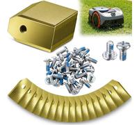 Hestya Lame di Ricambio 30, compatibili con Navimow I105e, Navimow I108e, Lame di Ricambio in Acciaio Inossidabile e Lega di carburo di Titanio, Accessori per tagliaerba, con 30 Viti saldate a Punti.