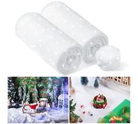 Hestya Neve Finta Natalizia Neve Artificiale per Decorazioni Soffice e Candido di Decorazioni per Albero di Natale Invernale di Un Villaggio Natalizio(2 Pacchi,40 x 300 cm)