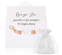 Hestya Regali per Zia Natale Compleanno Portachiavi per Zia Carta Grazie Zia Ti Voglio Bene Zia con Busta Annuncio Gravidanza Zia per Natale Capodanno Compleanno Battesimo Cresima