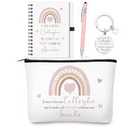 Hestya Regalo Collega Donna Borsa per Cosmetici Portachiavi Blocco Note a Spiralato Penne a Sfera Regalo di Addio Ringraziamento per Dipendenti Collega Natale Compleanno