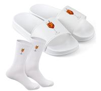 Hestya Set di 2 Regali Divertenti per Donna Regali da Cocktail 1 Paio Pantofole con Motivo 1 Paio Calzini da Tennis Ciabatte da Bagno Pantofole Divertenti per Cocktail Party Piscina Nozze(EU 40-41)