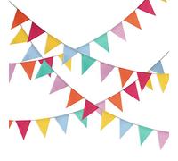 Hestya Striscione multicolore con bandierine triangolari, 42 pezzi, per decorazioni da appendere alle feste