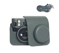 Hesupy Custodia per Instax Mini 41, custodia protettiva per fotocamera retrò con tracolla, custodia in pelle PU, organizer da viaggio portatile per fotocamera istantanea Wide EVO, grigio, Custodia per