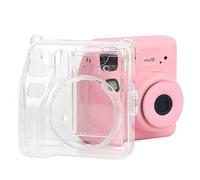 Hesupy Custodia trasparente per Instax Mini SE, custodia protettiva per fotocamera con scomparto per foto, antiurto, antipolvere, custodia rigida trasparente in policarbonato per mini SE protezione
