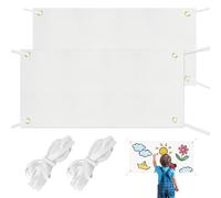 HESUSUSI 2 Set Banner In Poliestere Bianco, 1,8x1m Bandierine Bianco Verniciabile Striscione Con 6m Corda Dipinto Poliestere Banner per il matrimonio fai da te Welcome Christmas Birthday Banner