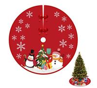 HESUSUSI Coperta Rotonda Per Albero Di Natale 90CM - Tessuto Non Tessuto Gonna Per Albero Grembiuli Rosso Per Ornamenti Natalizi