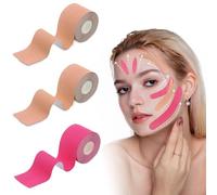 HESUSUSI Face Lifting Tape, 3 Pezzi 2,5 cm * 5 m Cerotti Antirughe per il Viso Anti Wrinkle Patches Nastro Lifting Facciale Tape Kinesiologico Professionale V Face Lift Tape per lifting della Pell
