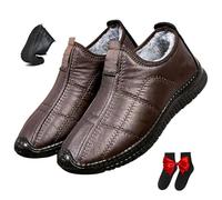 HESYSUAN Scarpe invernali da uomo, antiscivolo, termiche, ortopediche, impermeabili, calde, in pelle, leggere, foderate in pelliccia, per camminare, da neve, per passeggiate all'aperto, comode scarpe