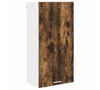HETFTJN Armadietto pensile da cucina moderno, mobile da parete in legno per cucina e sala da pranzo, 50 x 31 x 100 cm, 1 anta, rovere affumicato e bianco