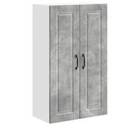 HETFTJN Armadio alto da cucina, in cemento grigio, 60 x 31 x 100 cm, con 2 ante e 3 ripiani in legno, moderna credenza per sala da pranzo, corridoio e posto di lavoro