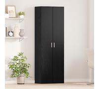 HETFTJN Armadio Alto Salvaspazio Rovere Nero Legno Ingegnerizzato per Interni Garage Camera 60x35x180 cm con 2 Ante Moderno