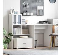 HETFTJN Armadio con Cassetti su Ruote Bianco 55x45x33.5 cm per Interni, Design Minimalista, Materiale MDF, per Ufficio o Soggiorno, Soluzione Organizzativa Salvaspazio