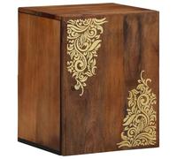 HETFTJN Armadio da Bagno Salvaspazio in Legno Massello di Mango con Design Floreale Dipinto a Mano, Mobiletto Bagno Stretto 38x33x48 cm per Piccoli Spazi