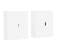 HETFTJN Armadio da parete bianco, set di 2 credenze moderne, 69,5 x 34 x 90 cm, in legno robusto e durevole, per soggiorno, camera da letto, corridoio, cucina
