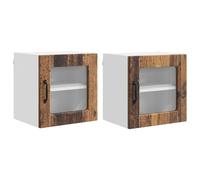 HETFTJN Armadio da parete da cucina in legno vecchio, 40 x 31 x 40 cm, in materiale legno, set da 2 con 2 ante a cerniera, design moderno, robusto e durevole, buffet da cucina per sala da pranzo
