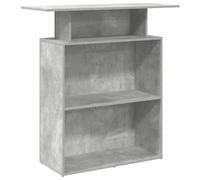 HETFTJN Banco di ricezione grigio cemento, 100 x 40 x 104 cm, in legno con bancone integrato, mobili moderni per ufficio reception salon CoWorking Spaces