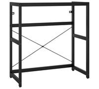 HETFTJN Base lavabo nero 79 × 38 × 83 cm in ferro verniciato a polvere design aperto con supporto a parete per piccoli bagni