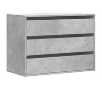 HETFTJN Cassettiera grigio cemento, 80 x 41 x 58 cm, in robusto materiale di legno, design moderno con 3 cassetti, ampio spazio per camera da letto, corridoio e soggiorno