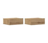 HETFTJN Comodini Piccoli Comodino Piccolo Camera da Letto Mobiletto Salvaspazio Comodino Salotto - Comodini Pensili 2pz Rovere Artigianale 40x30x15 cm Truciolato per Bagno Balcone Camera Da Letto