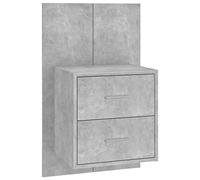 HETFTJN Comodino a Muro Grigio Cemento con Cassetti Sospeso 48,5 cm