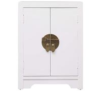 HETFTJN Comodino Bianco 38x28x52 cm in Legno Paulownia e MDF