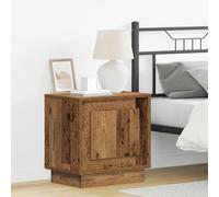 HETFTJN Comodino Camera da Letto con Luci LED Integrate in Legno Vecchio Riciclato 44x34,5x45 cm Marrone Rettangolare Rustico Salvaspazio per Piccoli Spazi Camera da Letto Soggiorno Ufficio