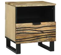 HETFTJN Comodino Camera da Letto in Legno Massello di Mango Moderno Piccolo Stretto Salvaspazio 40x33x46 cm Rettangolare con Cassetto per Arredamento