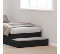 HETFTJN Comodino Camera da Letto Nero Moderno Piccolo Stretto Salvaspazio in Legno di Rovere Massello con Cassetti Chiusura Morbida 75x36,5x16,5 cm per Arredamento Interni