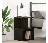 HETFTJN Comodino Camera da Letto Piccolo Stretto 35x35x55 cm in Legno Ingegnerizzato Nero Opaco Moderno Salvaspazio per Arredamento Camere