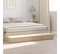 HETFTJN Comodino Camera da Letto Piccolo Stretto con 4 Cassetti 200x36,5x16,5 cm in MDF Rovere Sonoma Beige Finitura Opaca Mobile Salvaspazio per Arredamento Moderno