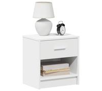 HETFTJN Comodino con Cassetto Bianco Piccolo e Stretto per Camera da Letto, Truciolato, Design Moderno Salvaspazio, 39x28x41 cm con Portaoggetti Aperto per Soggiorno e Balcone