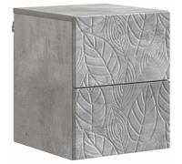 HETFTJN Comodino da Parete Grigio Cemento 34,5x33x40 cm con 2 Cassetti | Mobiletto sospeso per camera da letto con 2 vani per ottimizzare gli spazi e tenere in ordine la zona notte.