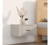 HETFTJN Comodino da parete, grigio cemento, 50 x 36 x 25 cm, design moderno, robusto, scomparto segreto salvaspazio, montaggio a parete per camera da letto, corridoio e piccoli spazi