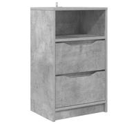 HETFTJN Comodino grigio cemento, 40 x 30 x 67 cm, materiale in legno, design moderno, con 2 cassetti e scaffalatura regolabile in altezza, spazio per camera da letto, soggiorno, corridoio