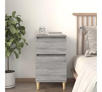 HETFTJN Comodino grigio Sonoma 40 x 35 x 70 cm moderna camera da letto credenza in legno e legno di eucalipto, molto spazio per il soggiorno e il corridoio