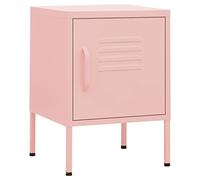 HETFTJN Comodino in Acciaio Rosa con Serratura 35x35x51 cm