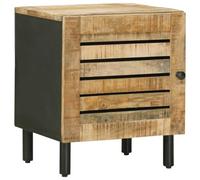HETFTJN Comodino in Legno Massello di Mango 40x33x46 cm Mobiletto da Notte | Mobiletto moderno per camera da letto in legno naturale con una porta e manopola metallica per riordinare la stanza.