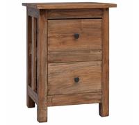 HETFTJN Comodino in Legno Massello di Mogano 40x30x51 cm | Mobiletto multiuso in vero mogano con 2 cassetti salvaspazio, ideale per la camera da letto e il soggiorno.