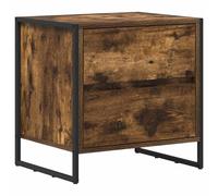 HETFTJN Comodino Industriale 50x39,5x50 cm Legno Ingegnerizzato | Tavolino da notte moderno con cassetti e solida struttura in acciaio, ideale per la camera da letto o la zona giorno.