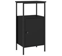 HETFTJN Comodino Industriale Nero 41x31x80 cm in Legno e Ferro | Mobiletto stretto per camera da letto e soggiorno con struttura in ferro nero, ampio spazio e piedini regolabili stabili.