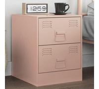 HETFTJN Comodino rosa 34,5 x 39 x 44 cm in acciaio moderna credenza con manico per camera da letto e soggiorno, tavolino durevole con spazio di archiviazione