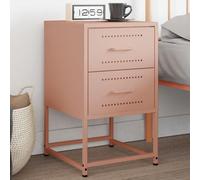 HETFTJN Comodino rosa, 36 x 39 x 60,5 cm, in acciaio, design industriale, robusto, con cassetto, moderno e compatto, per letto e divano