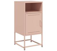 HETFTJN Comodino Rosa in Acciaio Tavolino da Notte 36x39x78 cm