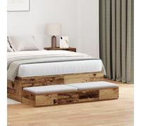 HETFTJN Comodino Stretto in Legno Vecchio 120x36,5x16,5 cm con 3 Cassetti, Mobiletto Salvaspazio per Camera da Letto, Soggiorno o Ingresso, Design Rustico